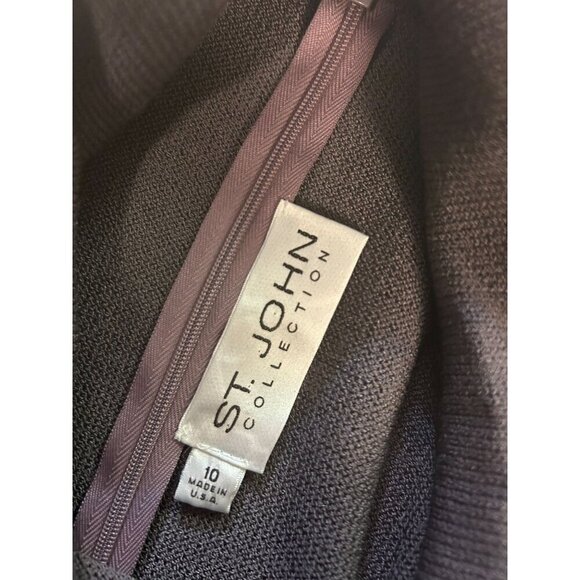 St John Collection Santana Knit Cowl Neck Dress Size 10 - Picture 6 of 6